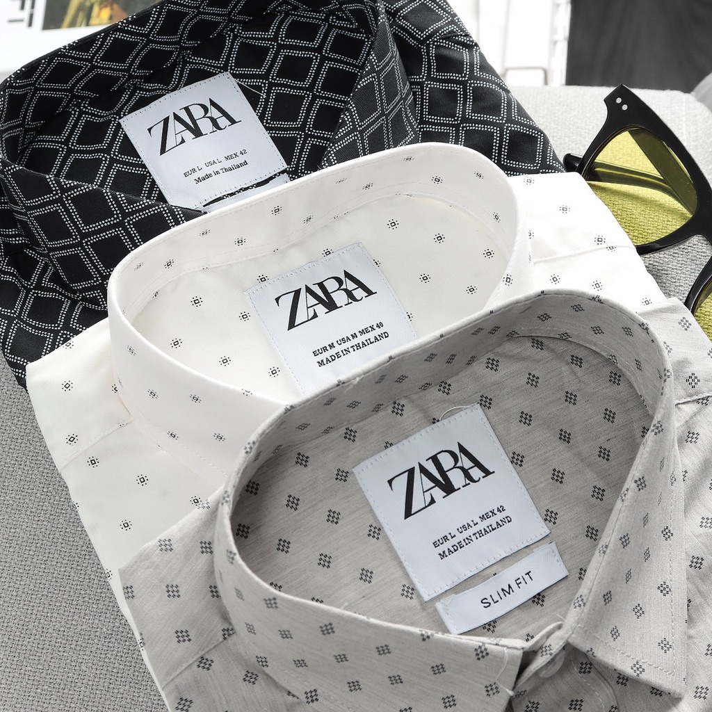 Áo sơ mi nam tay dài ZR họa tiết màu trắng vải cotton lụa xuất khẩu cao cấp - Đẳng cấp phái mạnh
