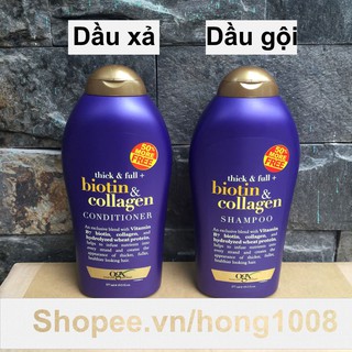 Dầu gội , dầu xả biotin & collagen ogx 577ml của mỹ