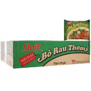 THÙNG 30 GÓI MÌ UNIF VỊ BÒ RAU THƠM/ TÔM CHUA CAY