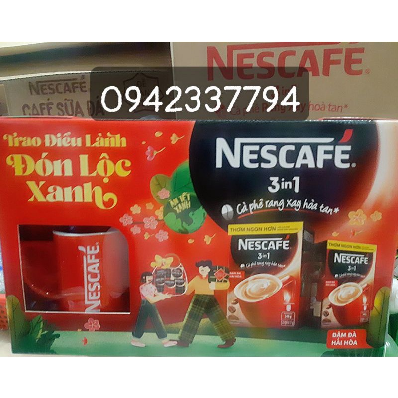 Bộ quà tặng 2 hộp Nestcafé 3in1 đậm đà hài hòa tặng 1 ly sứ Nestcafé