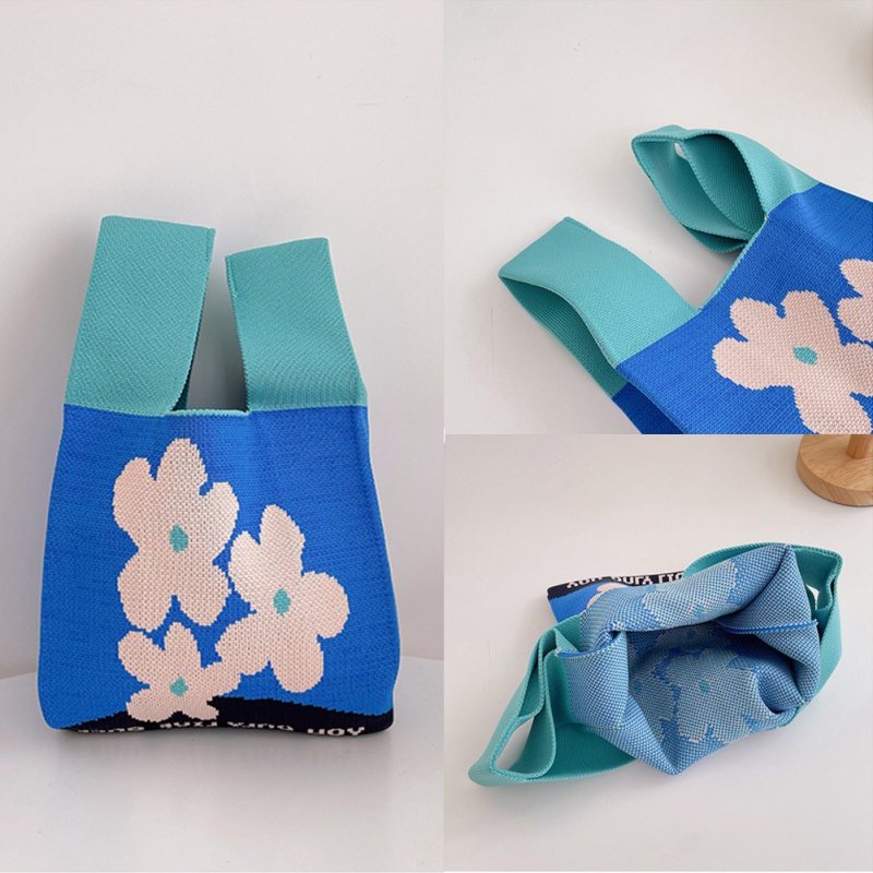 Túi Xách Nữ Dệt Kim Họa Tiết Hoa Thời Trang Hàn Quốc