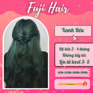 Thuốc Nhuộm Tóc Màu Xanh Rêu Không Tẩy Lên Từ Nền Đen