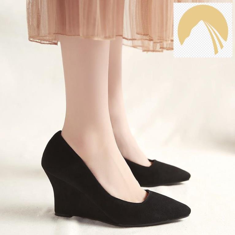🕶️❤️ Giày đế xuồng da lộn size 34/40 cao 8cm 130520(Hàng oder chuẩn hình 100%) 🕶️❤️