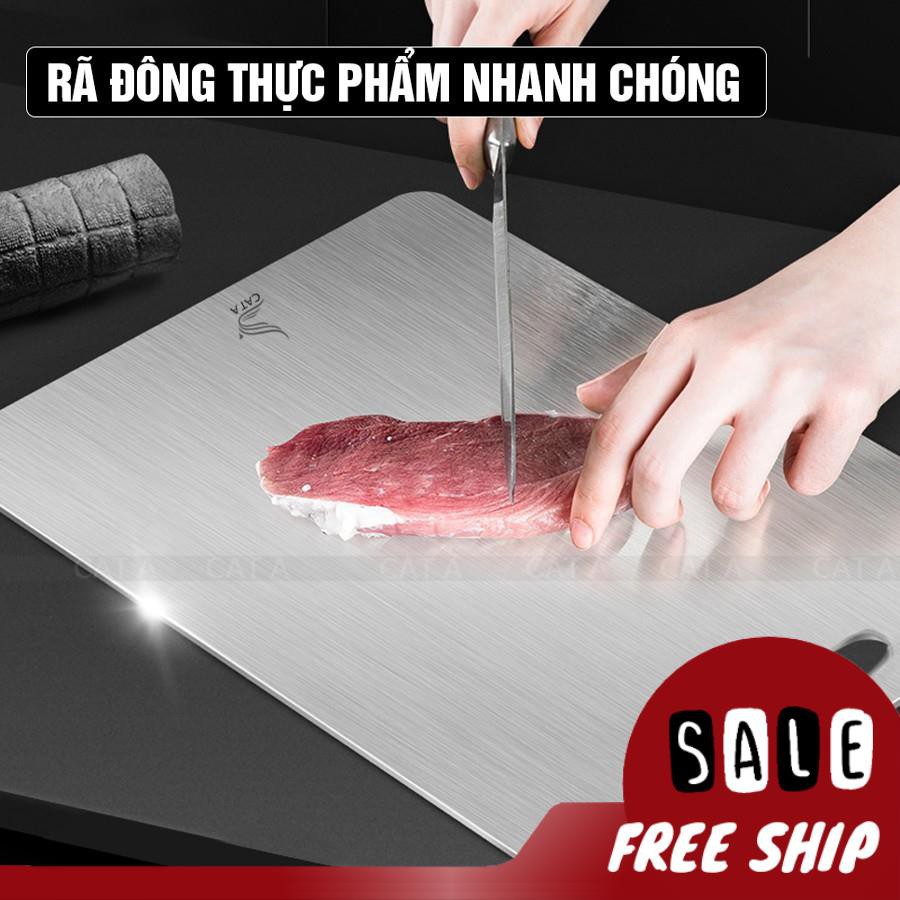 [HÀNG LOẠI DÀY·] Thớt inox cao cấp SUS 304 Kháng khuẩn, rã đông nhanh,  cường lực, chống ẩm mốc, Dày 0.3 ct125