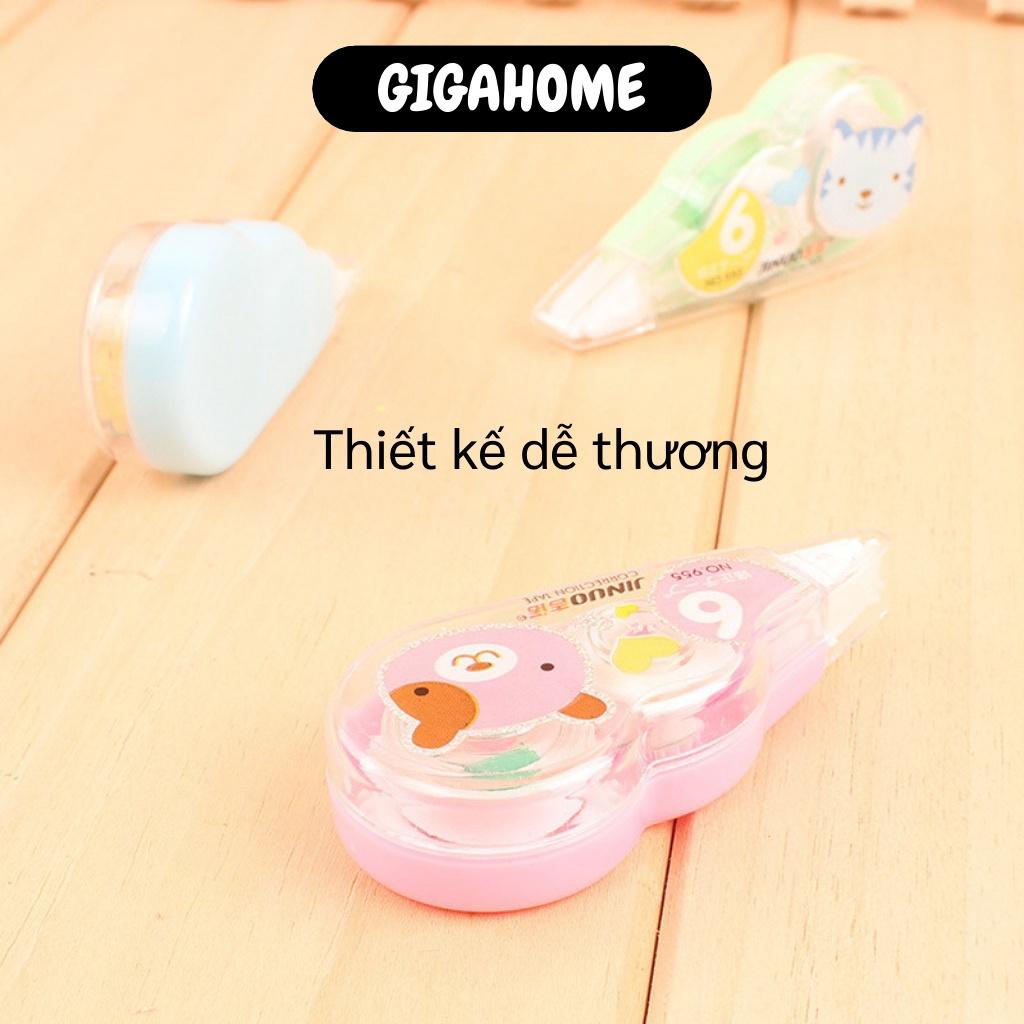 Bút Xóa Kéo GIGAHOME Combo 6 Cây Bút Xóa Giấy Sửa Lỗi Sai Hình Động Vật Có Túi Đựng Cho Bé 9388