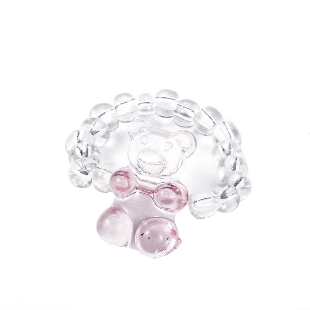 (0365) Nhẫn Nhựa Resin Gấu Màu Sắc Co Dãn Dễ Thương Trẻ Trung Hàn Quốc