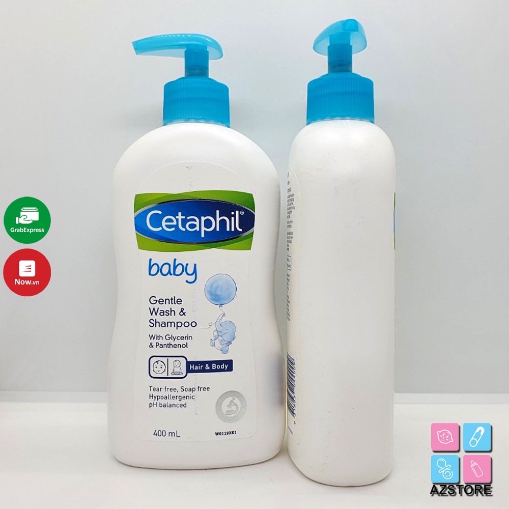 Sữa tắm gội Cetaphil baby wash shampoo wtih Glucerin &amp; Panthenol 400ml - Tắm + gội Cetaphil