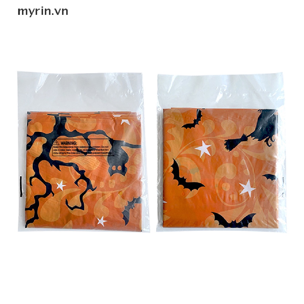Khăn Trải Bàn Hình Chữ Nhật Bằng Nhựa Chống Nước Dùng Một Lần Họa Tiết Halloween Ốp