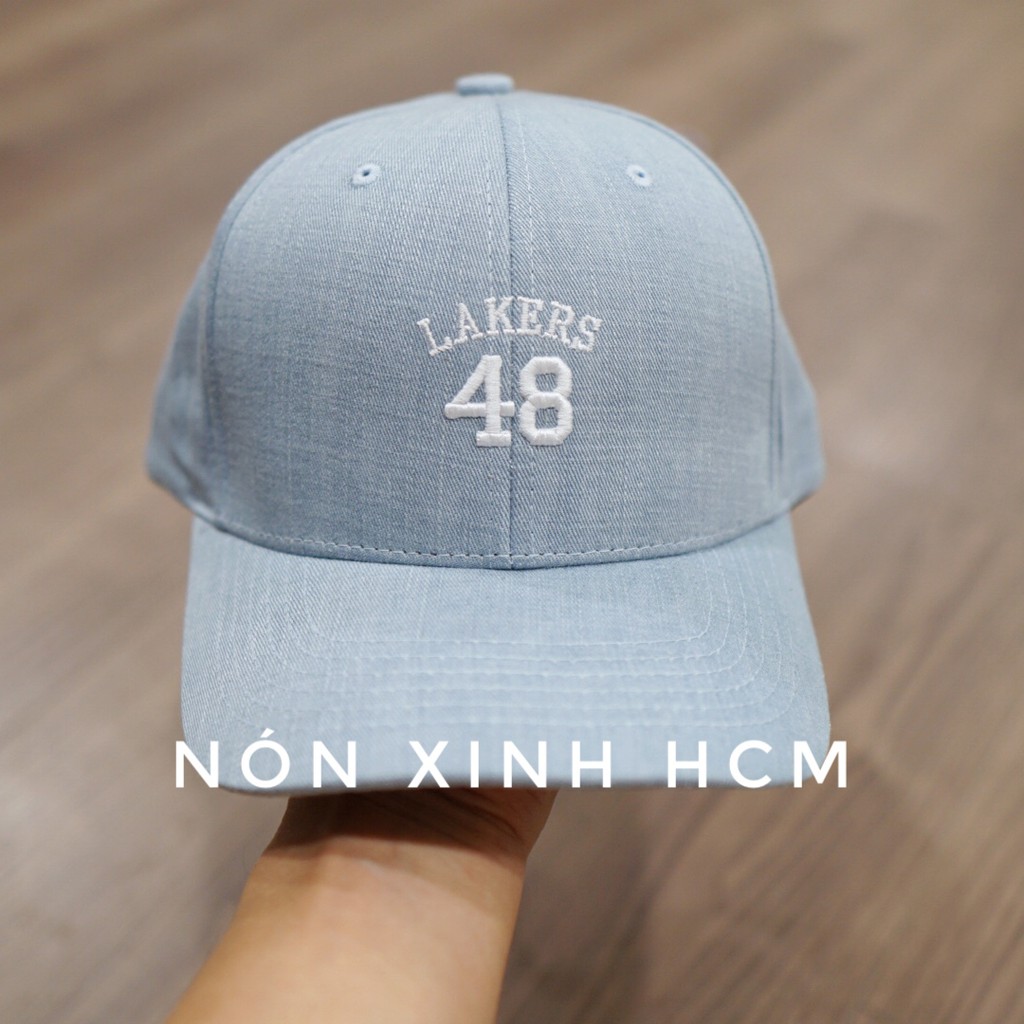 Nón lưỡi trai vải Denim logo số 48 - Vải loại xịn mỏng mịn- fom cứng baseball cap