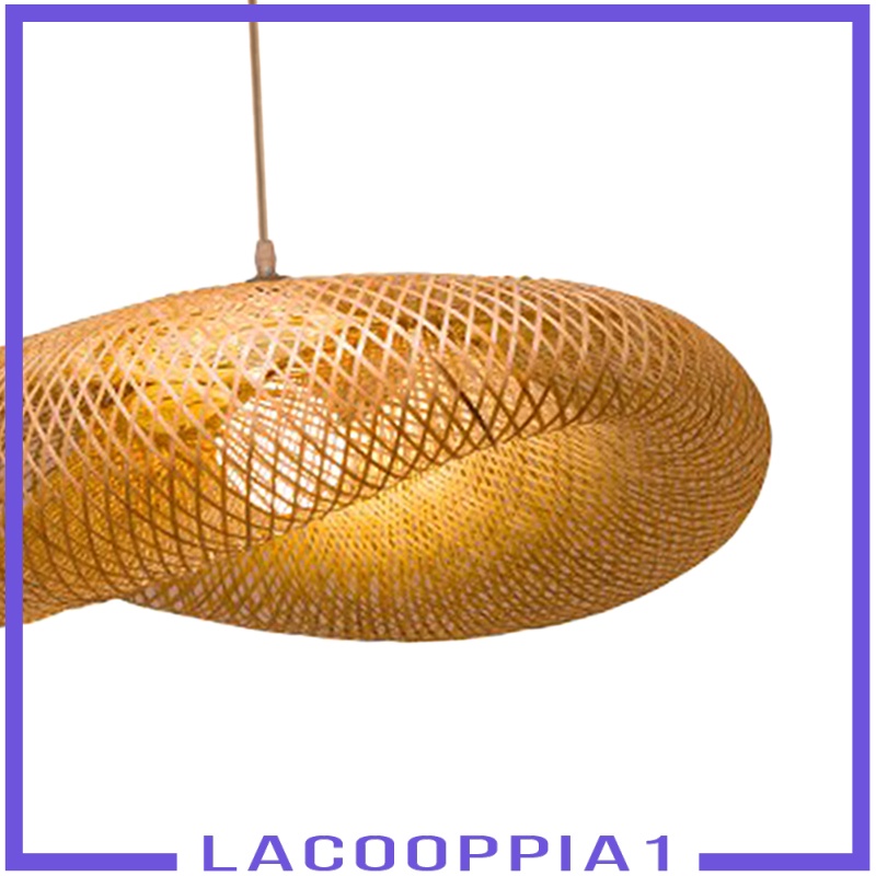 [LACOOPPIA1] Vintage Bamboo Chandelier Lamp Pendant Light Wicker Lighting for Home Decor