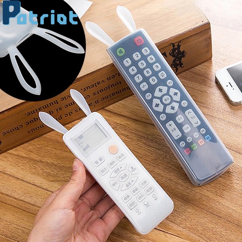 Vỏ Bọc Điều Khiển Từ Xa Dạ Quang Bằng Silicon Trong Suốt Chống Nước Chống Bụi Hình Tai Thỏ Hoạt Hình Cho TV/Air