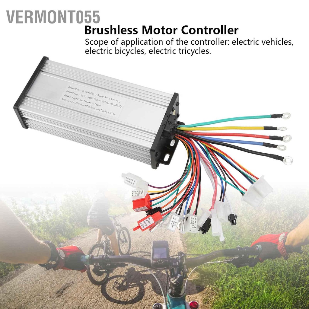 Vermont055 Bộ điều khiển sóng hình sin 48V 60V 72V 800W động cơ không chổi than cho xe đạp điện
