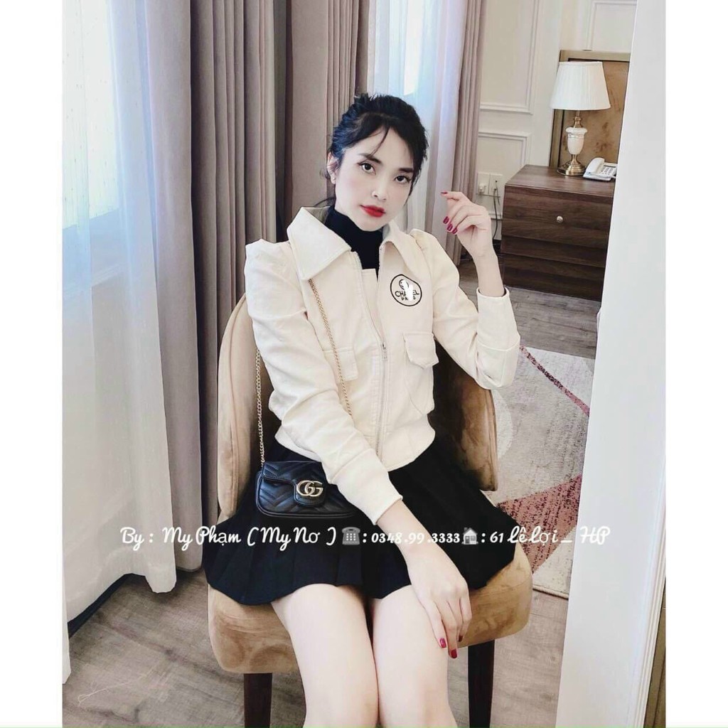 ÁO KHOÁC DA NỮ THÊU CHỮ XINH XẮN HÀNG AN ĐÔNG CAO CẤP