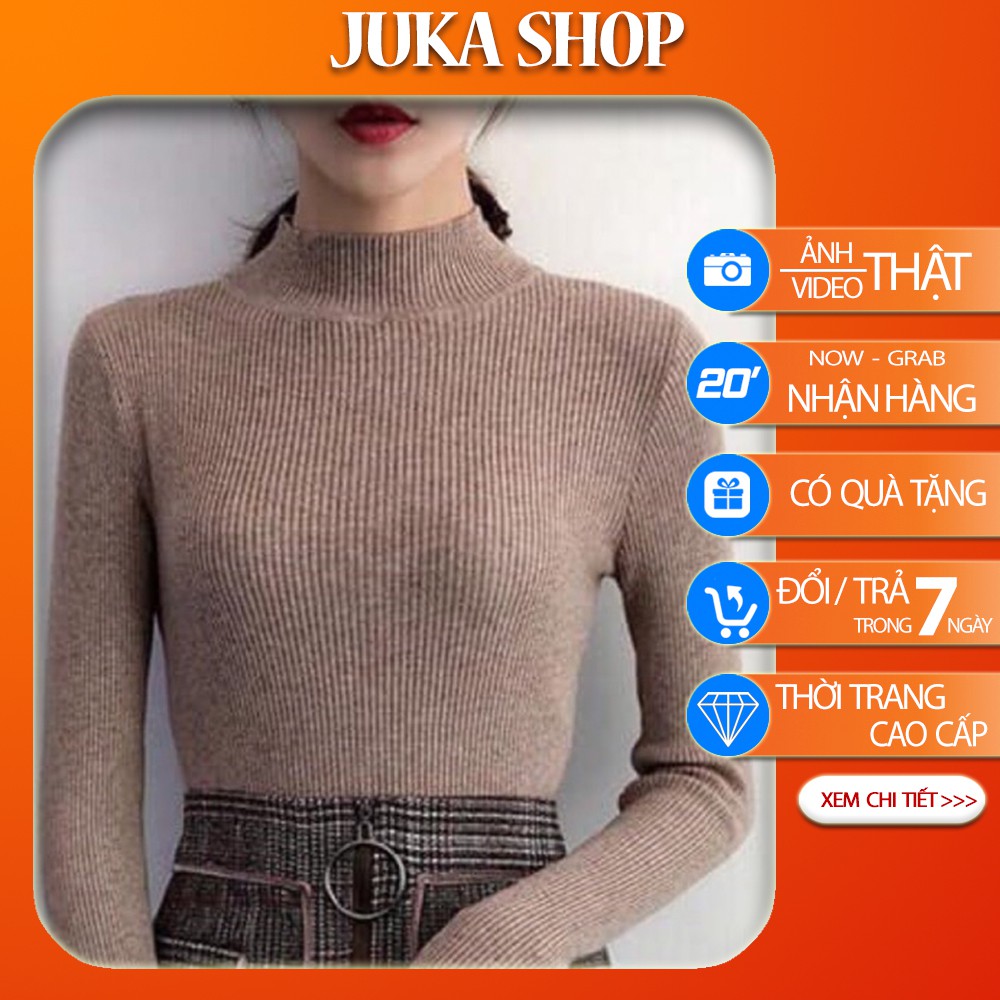 Áo len nữ giữ nhiệt dài tay cổ cao ôm body tôn dáng trẻ trung - 2020