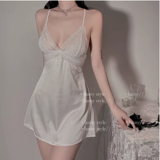 Váy ngủ sexy lụa satin cao cấp, Đầm ngủ 2 dây gợi cảm quyến rũ