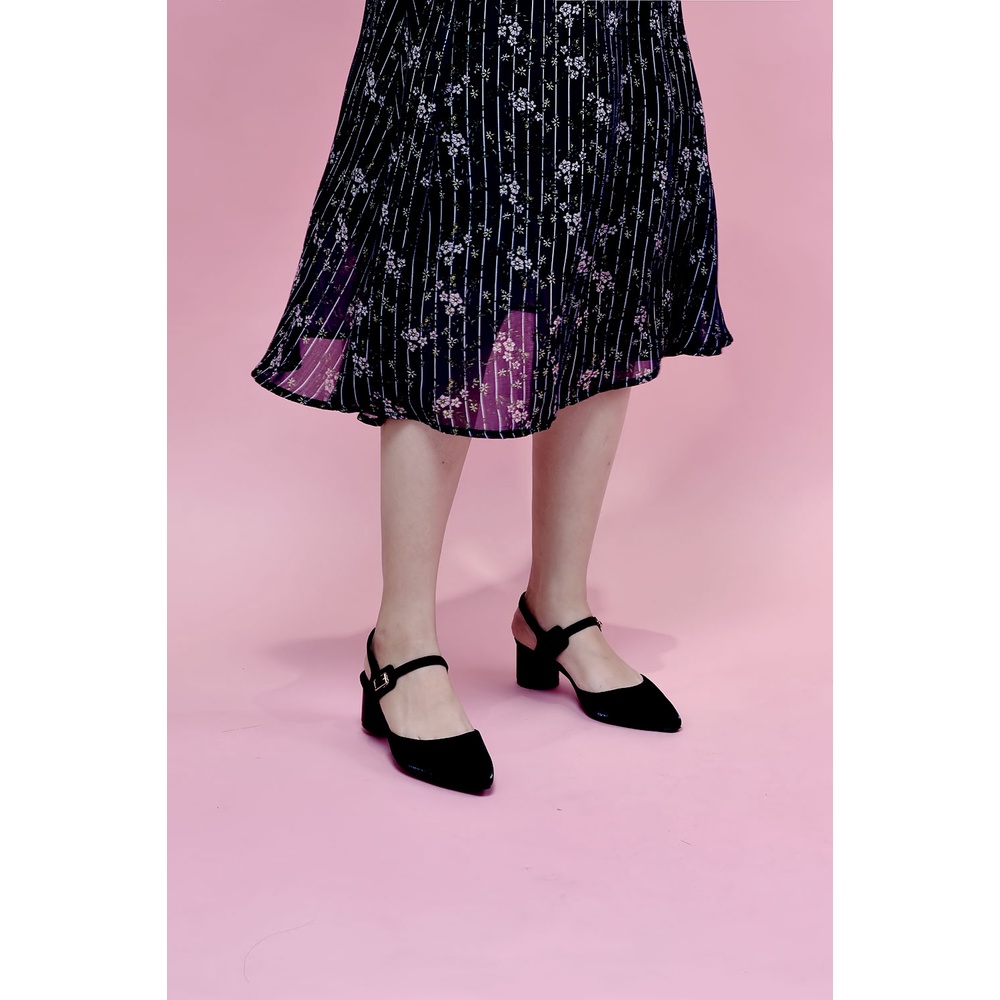 Giày xăng đan gót thấp Merly 1275, Giày gót 5p, Giày sandal big size, Giày sandal bit mũi, Giày nữ cao gót DN