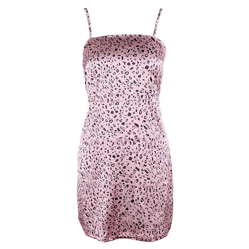 in stock Đầm vintage Đầm hai dây HỒNG Da beo blackpink jennie Hàn Quốc | BigBuy360 - bigbuy360.vn