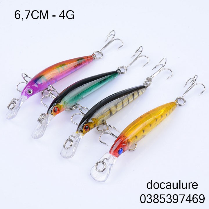 Mồi câu cá giả, mồi câu lure hình cá 7,5cm nặng 4g siêu nhậy