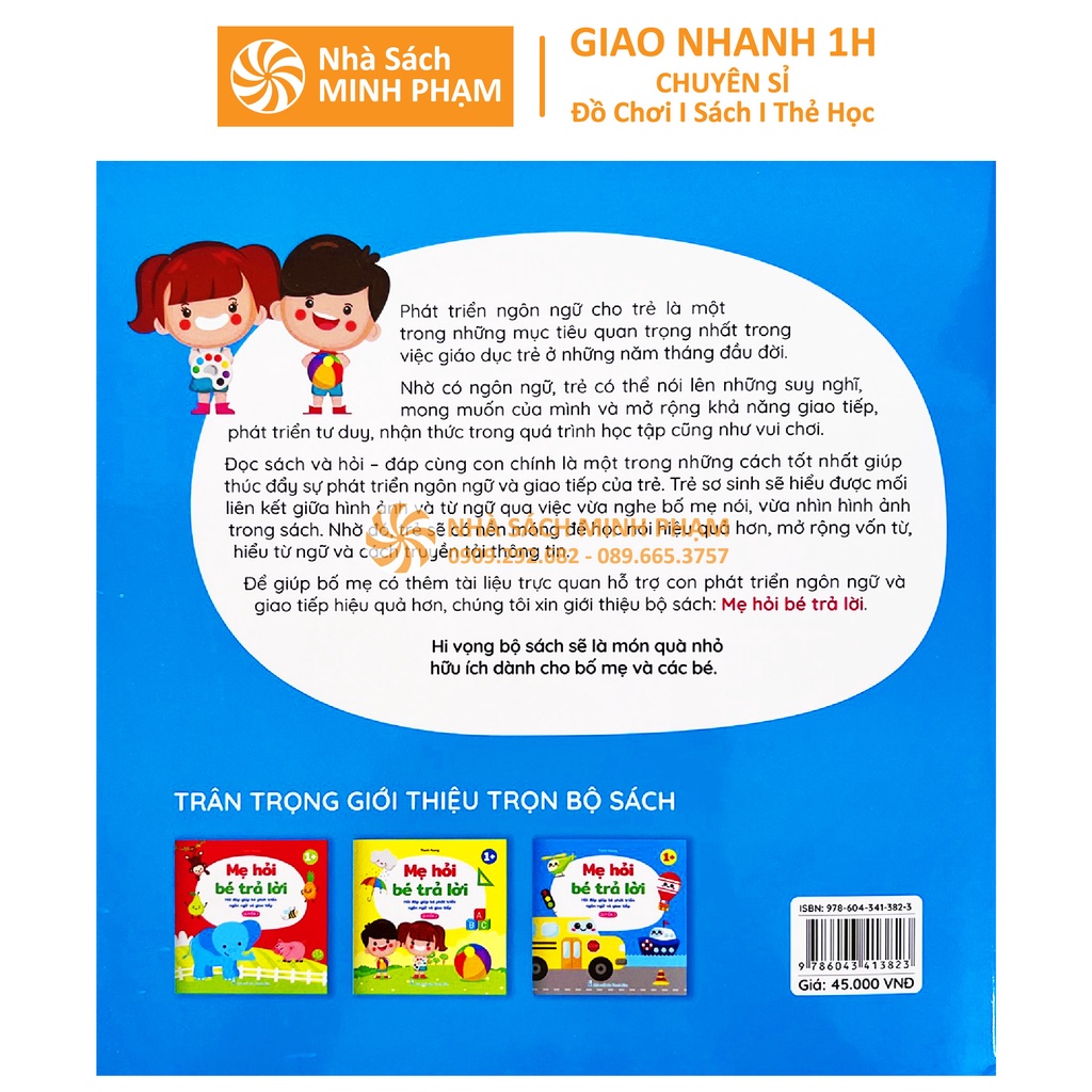Sách - Bộ 3c Mẹ hỏi bé trả lời, hỏi đáp giúp bé phát triển ngôn ngữ và giao tiếp