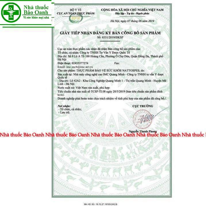 Nattospes  Tặng Kèm Hộp 30 Viên - Viên Uống Hỗ Trợ GiảmTai Biến Mạch Máu Não