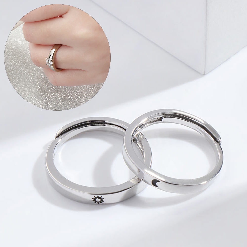 1 cặp nhẫn hình trái tim có thể điều chỉnh kích thước cho cặp đôi