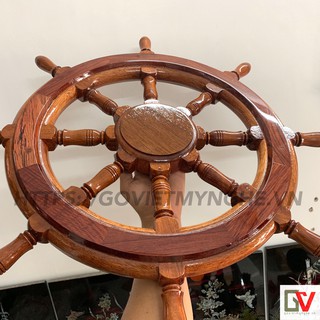 Vô Lăng Tàu Gỗ Trang Trí Ø50cm - Bánh lái tàu gỗ treo tường Ø50cm - Gỗ căm xe