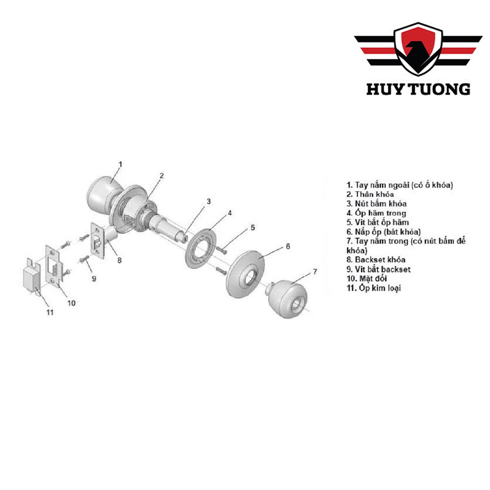 Khóa cửa tay nắm Zani Cao Cấp ( 2 Loại Cò ) - Huy Tưởng