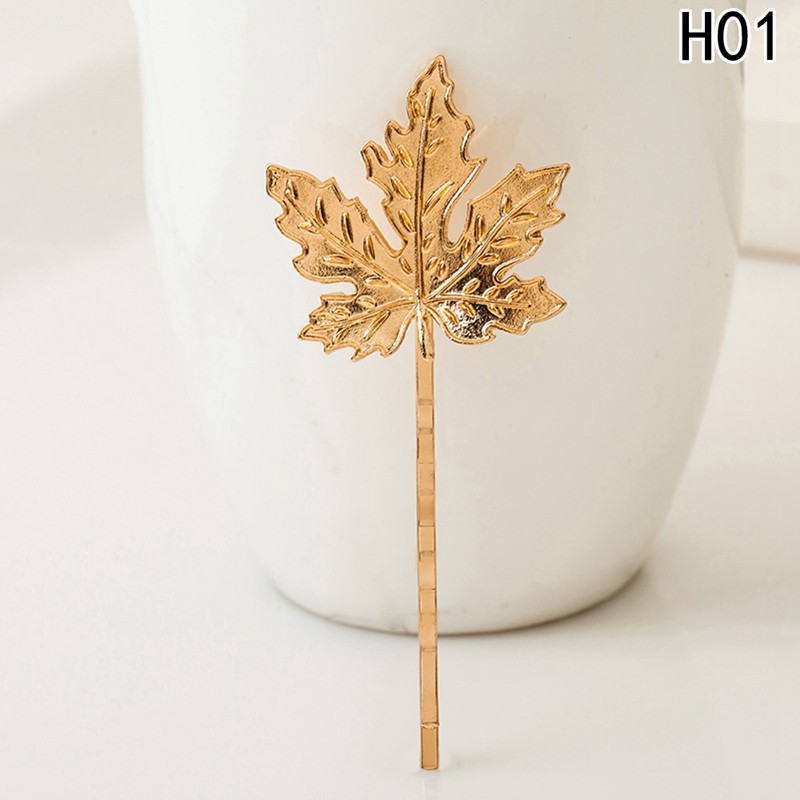 Kẹp Tóc Kim Loại Hình Chiếc Lá Xinh Xắn Cho Nữ