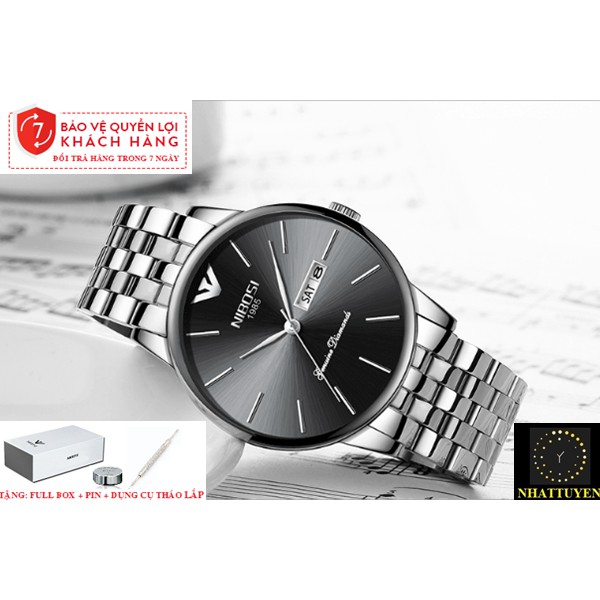 [CÓ VIDEO - ẢNH THẬT] Đồng Hồ Nam NIBOSI 2332, Dây Kim Loại Không Gỉ, Thép Đúc Đặc- HÀNG CHÍNH HÃNG [FULLBOX] | BigBuy360 - bigbuy360.vn