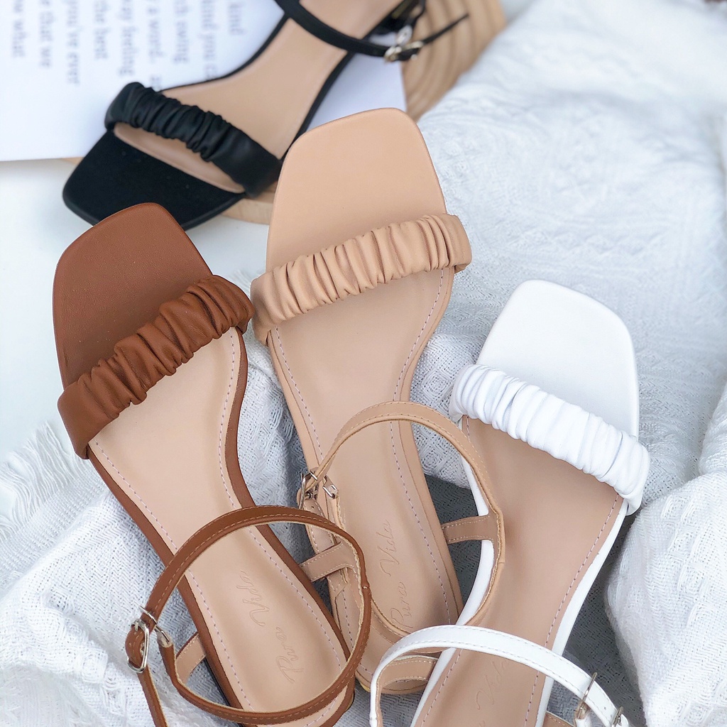 Giày Xăng Đan Nữ - Giày Sandal Dây Pura Ngang Bản Thun Mềm Êm Chân 2p VNXK