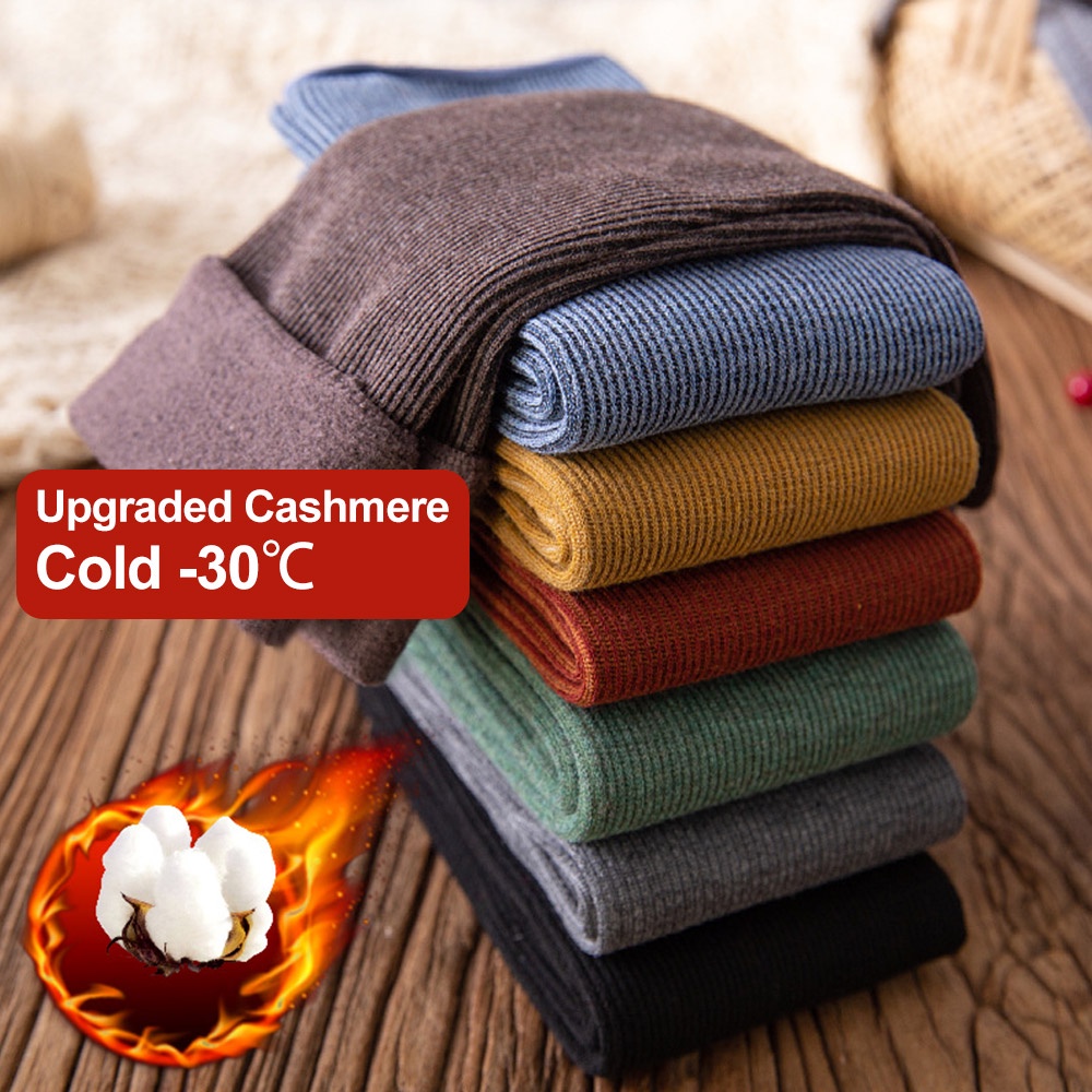 1 Đôi Vớ Nhung Dày Mềm Giữ Ấm Màu Trơn Thời Trang Mùa Đông Cho Nữ