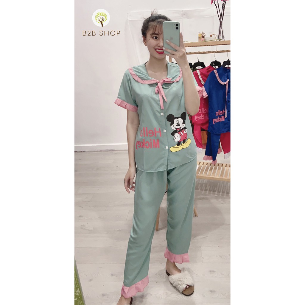 Bộ Quần Áo Ngủ Nữ, Pijama Chất Vải Kate Thái Loại 1 L002