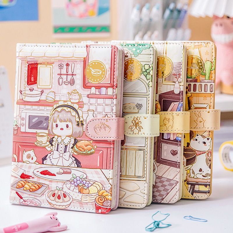 Bộ 112 tờ giấy ghi chú có khóa nam châm in họa tiết hoạt hình sáng tạo cho học sinh