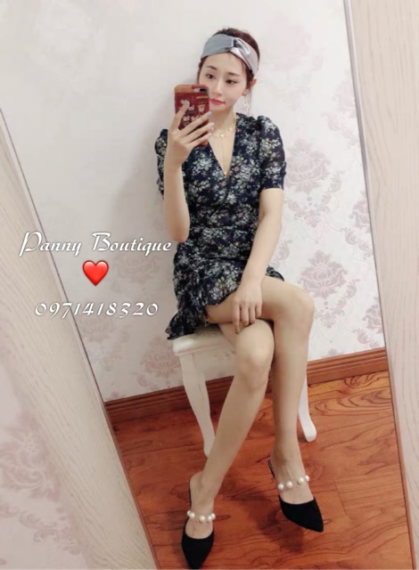 Đầm Váy voan hoa vạt chéo rút dây, style ulzzang Hàn Quốc 🌻 Panny Boutique 🌻