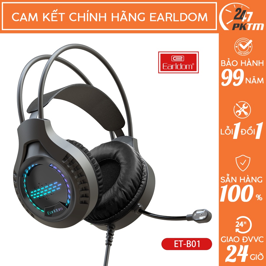 🛑CHÍNH HÃNG EARLDOM🛑 Tai Nghe Chụp Có dây kèm Micro Earldom ET - B01 | Phụ Kiện Thông Minh 247 VN