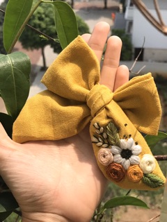Dây buộc tóc nơ thêu