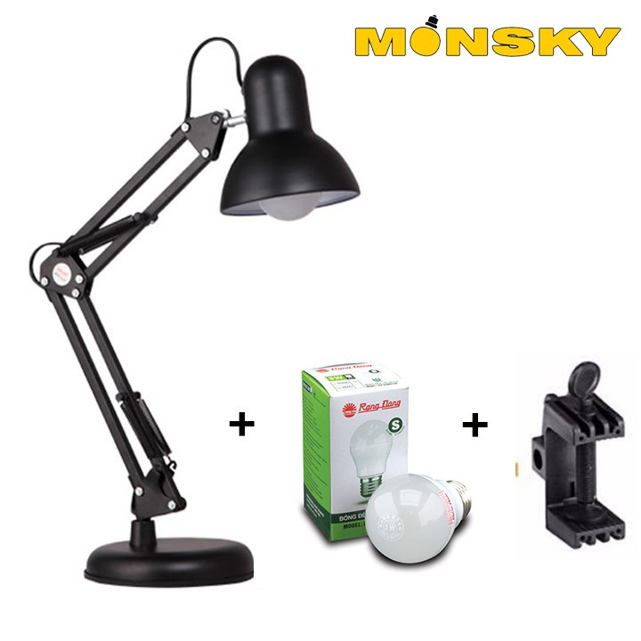 Đèn để bàn MONSKY DPX03 - kèm bóng LED 3w Rạng Đông chống cận 100%
