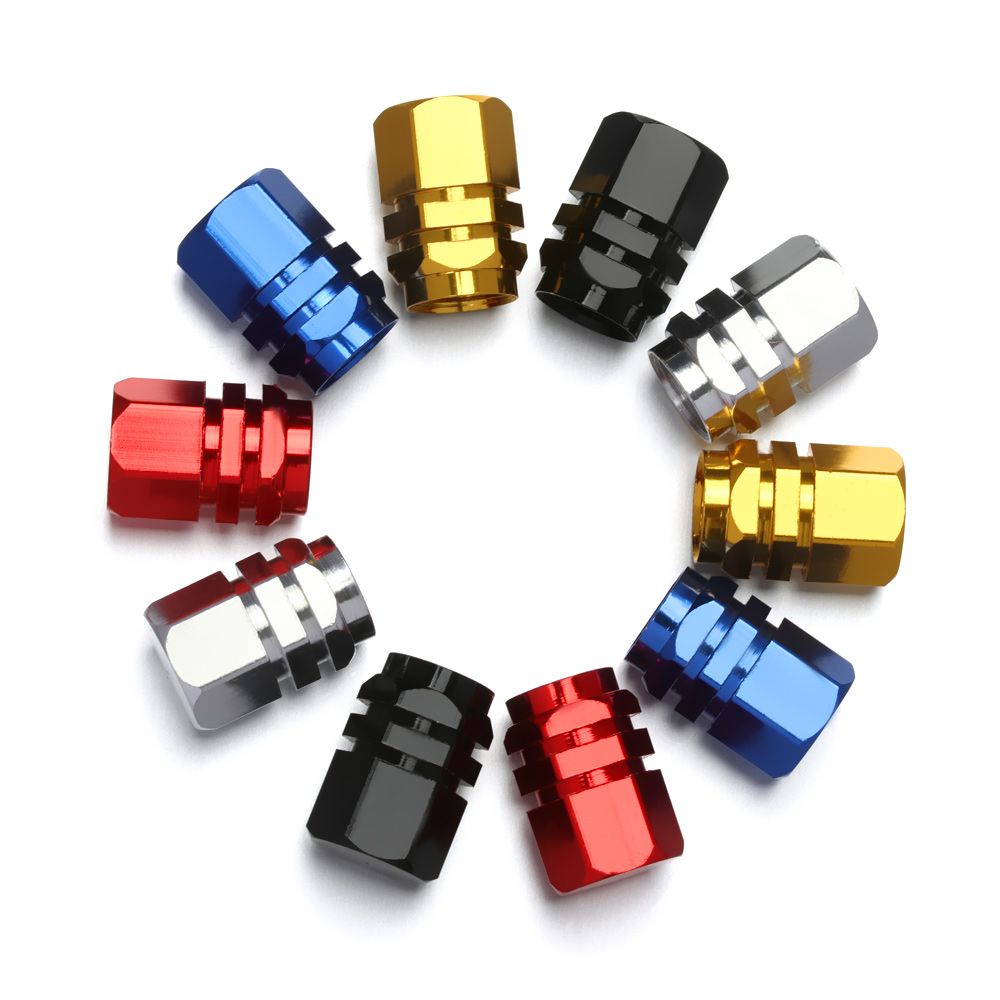 Set 4 nắp van bánh xe bằng hợp kim nhôm chống thấm nước với 5 màu tùy chọn