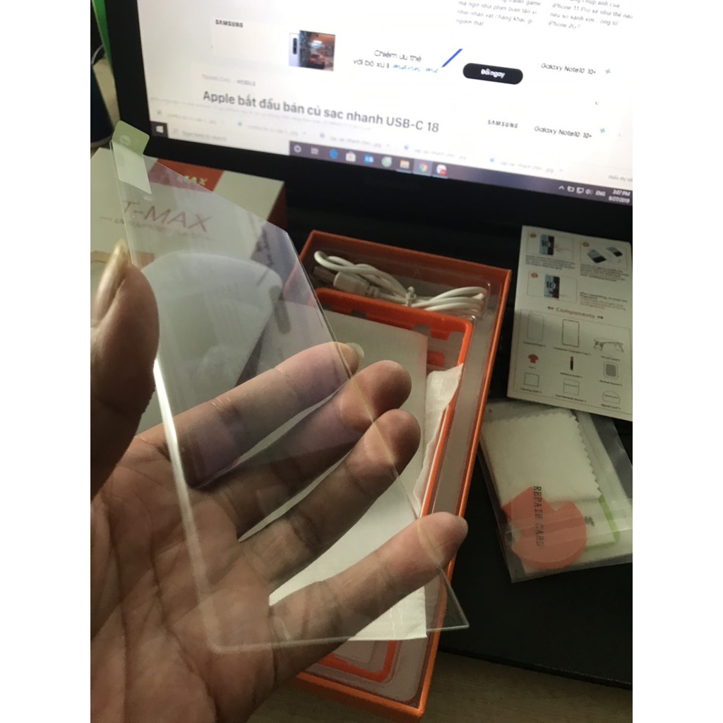 Dán cường lực T-max Full keo UV cảm ứng vân tay cho samsung galaxy Note 10 Note 10 Plus - Huco Việt Nam