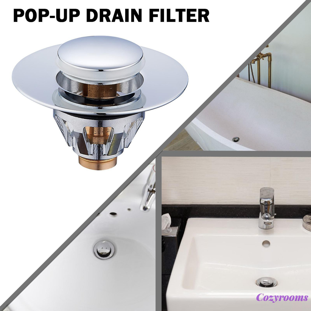 Cozy Pop Up Drain Filter - Bathroom Sink Hair Catcher Bounce Drain Strainer Plug