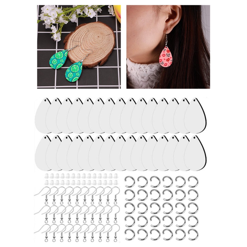 Flgo Khuyên Tai Chuyển Nhiệt Trống In Họa Tiết Làm Trang Sức Thủ Công DIY