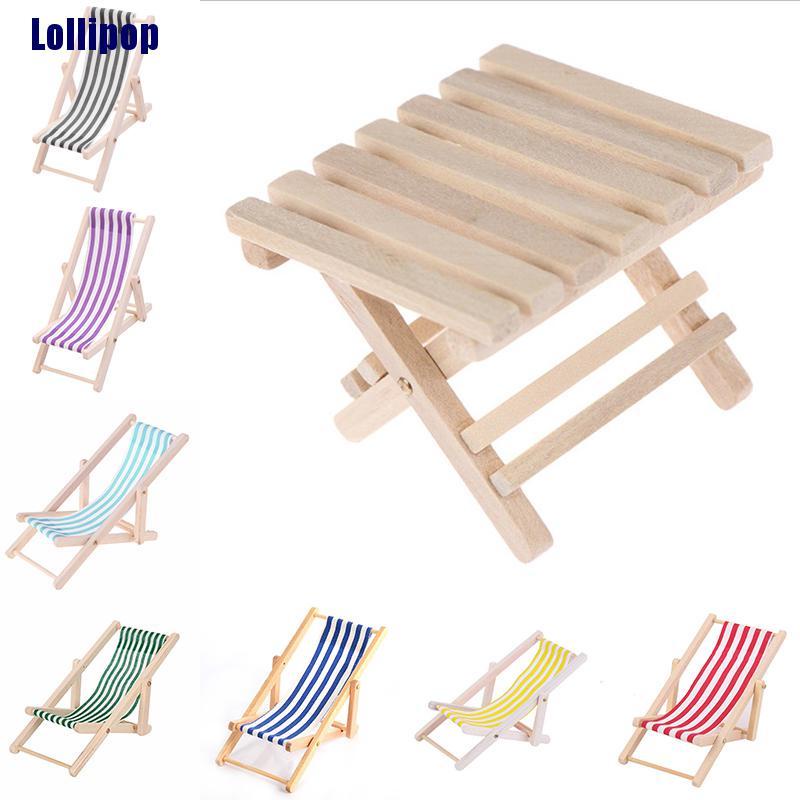 Mô hình ghế ngồi bãi biển tùy chọn màu sắc trang trí nhà búp bê tỉ lệ 1: 12 DIY