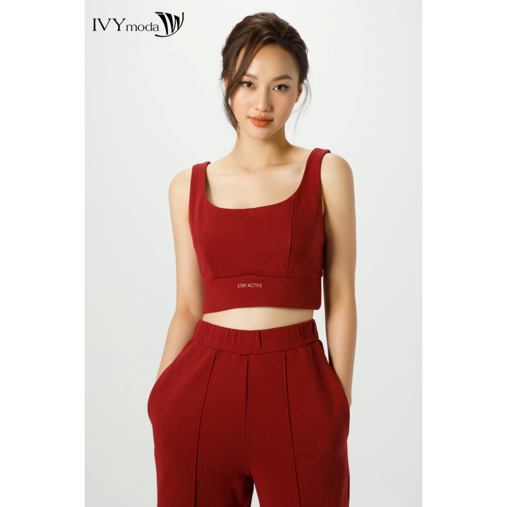 Áo croptop nữ Stay Active gấu bo IVY moda MS 15B8996