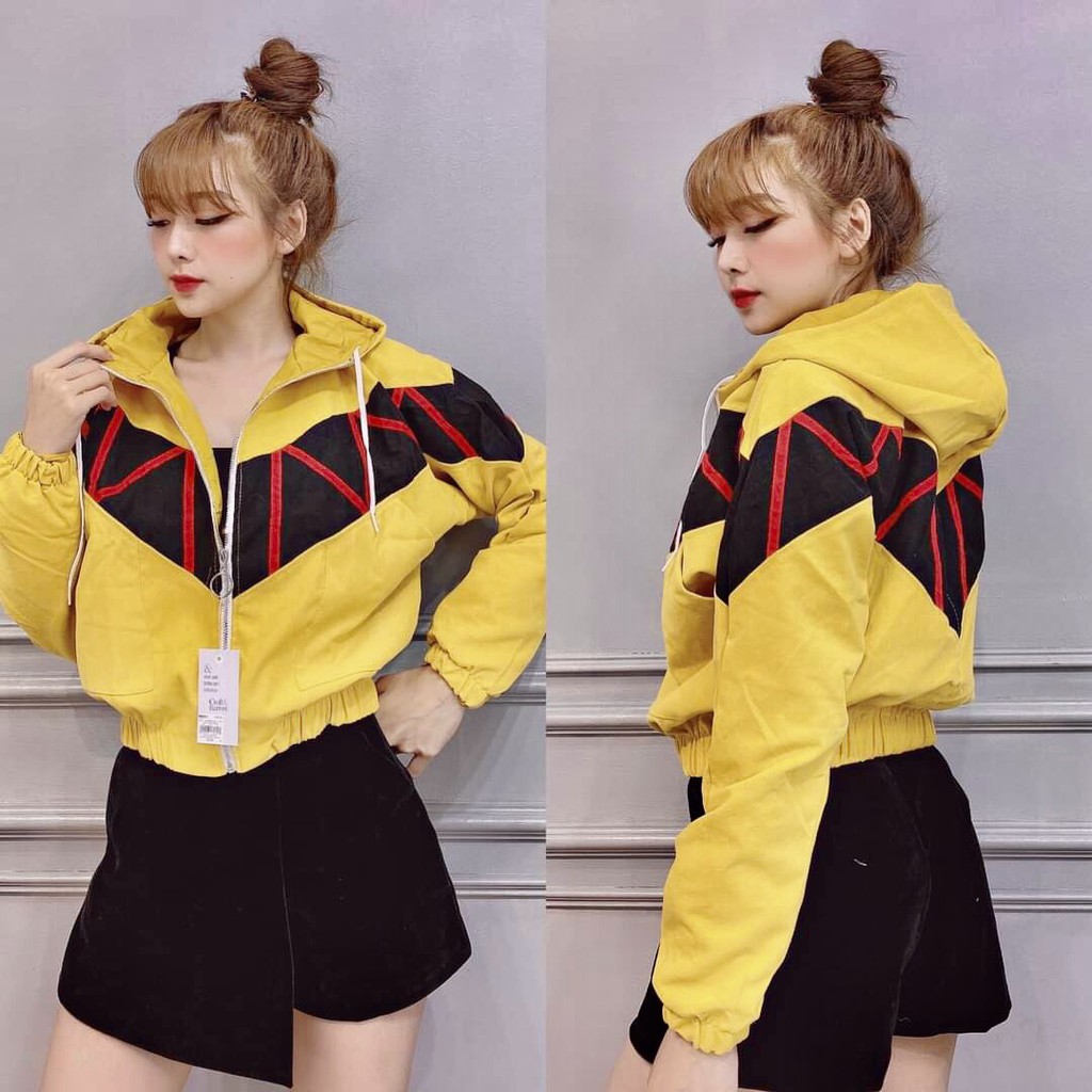 Áo khoác dù nữ 2 lớp form bomber, màu chữ V đầy ấn tượng - Hot trend | BigBuy360 - bigbuy360.vn