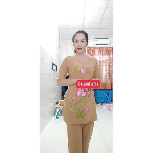 bộ Lam -cách Tân thêu hoa40-72kg) mặc vừa ,hàng có sẵn
