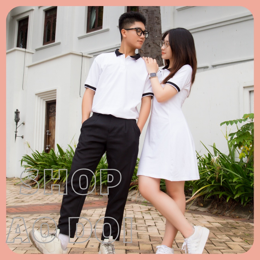 Đồ đôi nam nữ 🎀ĐANG KHUYẾN MÃI 🎀 Set đồ thun cotton 100% bao gồm ÁO THUN VÁY ĐÔI NAM NỮ giá rẻ dành cho các đôi couple