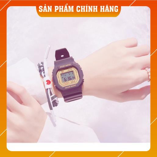 Đồng hồ thể thao nữ SHHORS SANOSI mặt chữ nhật dây cao su size 36x32mm