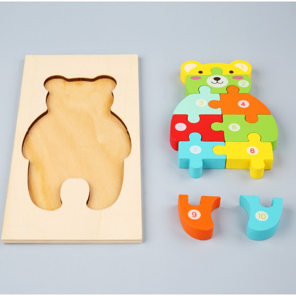 Đồ chơi tranh nối 10 số chọn mẫu cho bé MS2 tranh nổi 3d gỗ nối tiếp