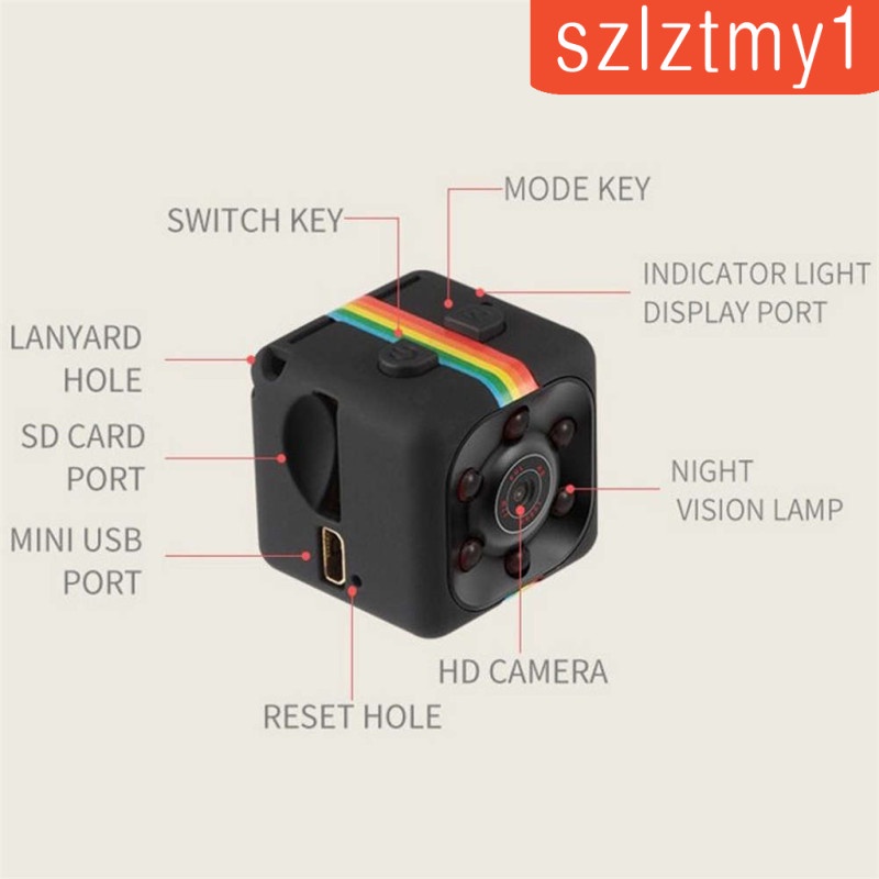 Set 2 Camera Ngụy Trang Mini Cho Xe Hơisq11 720p Đen