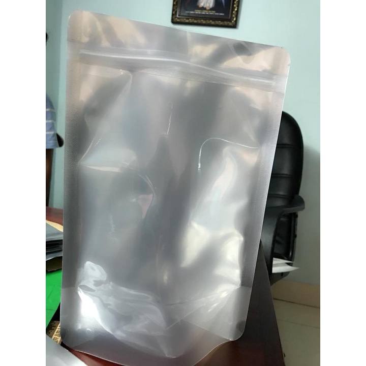 Túi Zipper Đáy Đứng 01 Mặt Bạc Đựng Thực Phẩm Giá Rẻ - 15x22cm